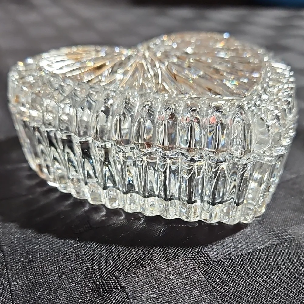 Gorham Full Lead Crystal Clear Heart Trinket Jewelry Box, From Germany